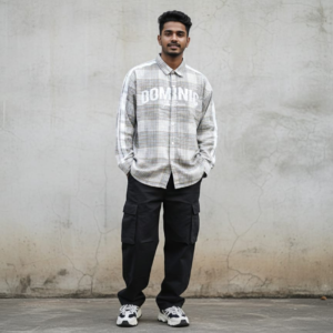 roadster men checkered baggy shirt